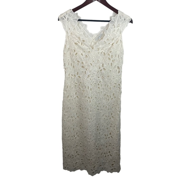 Vince | Nouveau Cream Lace Overlay Midi Dress - Picture 1 of 8